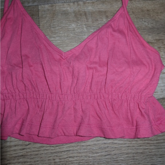 Me to We Raspberry Pink Ruffled Cropped Cami - Picture 2 of 4